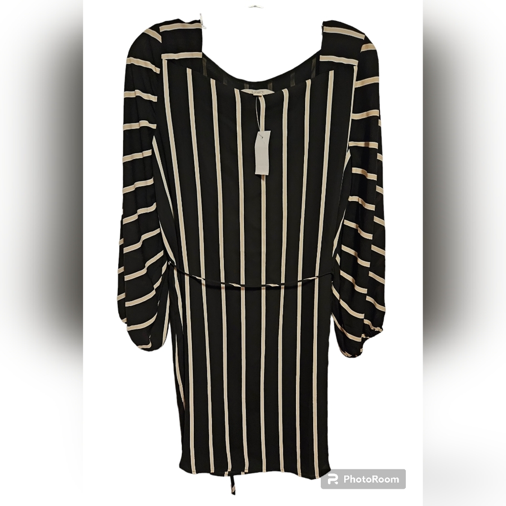 LOFT Long Sleeve Striped Sheath Dress NWT